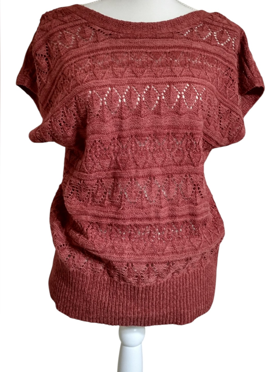 Maurices Rust Open-Knit Sweater